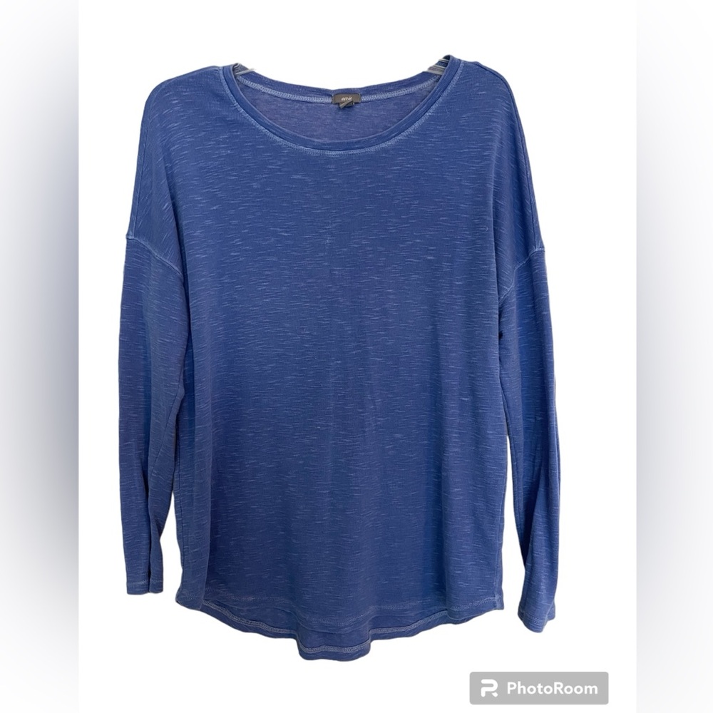 Women’s Aerie Marled Blue Cotton blend long sleeve shirt